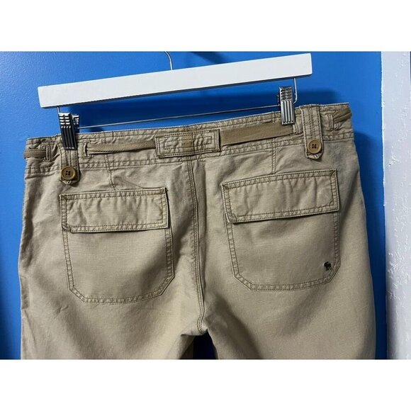 Abercrombie & Fitch Womens Beige Linen/Cotton Blend Bermuda Shorts, Beach, resor - Picture 3 of 10